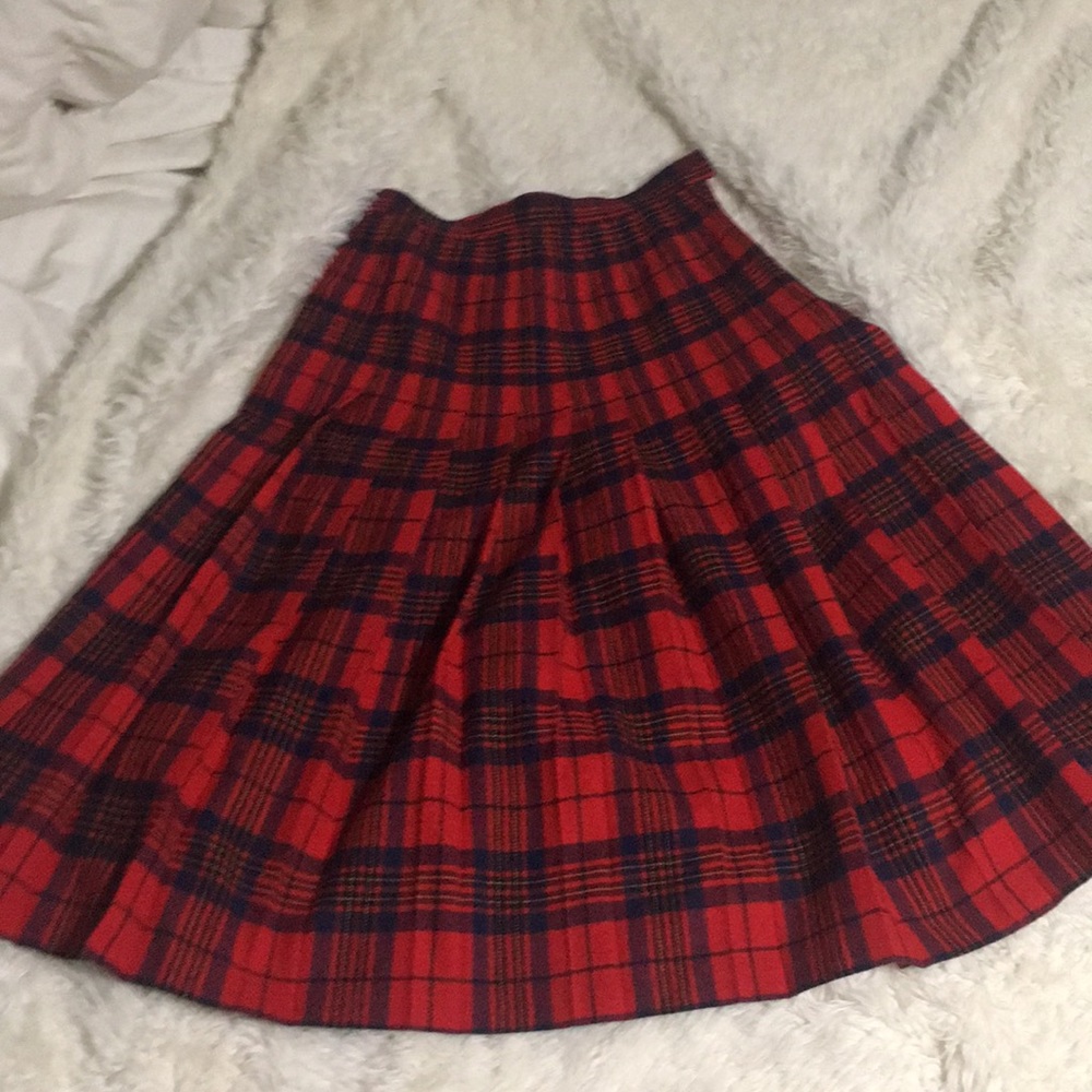 Pleated Plaid Pendleton Petite Skirt